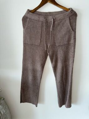 Barefoot Dreams Men's Knit Drawstring Joggers — Taupe Brown